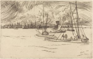 Amszterdam a Tolhuistól alkotó: James McNeill Whistler