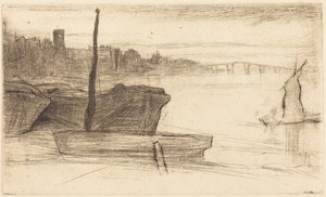 Chelsea híd és templom alkotó: James McNeill Whistler