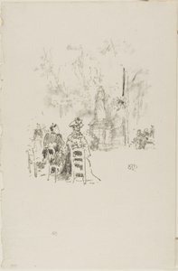 Beszélgetés a szobor alatt, Luxembourg Gardens alkotó: James Abbott McNeill Whistler