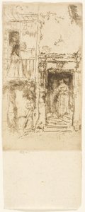 Ajtó, istállók - Loches alkotó: James Abbott McNeill Whistler