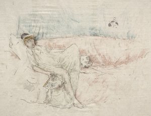 Fekvő, lepelbe burkolt alak alkotó: James McNeill Whistler