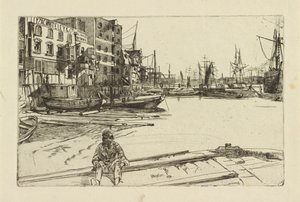 Eagle Wharf (Tyzac Whiteley and Co.) alkotó: James Abbott McNeill Whistler