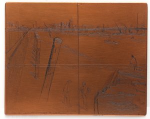 Rézkarclap: Millbank alkotó: James Abbott McNeill Whistler