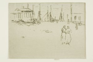 Fishing Quay, Ostend alkotó: James Abbott McNeill Whistler