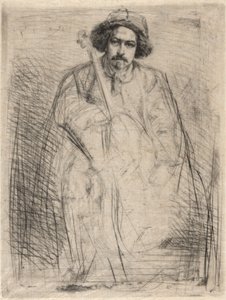 J. Becquet szobrász (A hegedűs), a Temze-sorozatból (Tizenhat rézkarcból álló sorozat a Temze jeleneteiről és más témákról) alkotó: James McNeill Whistler