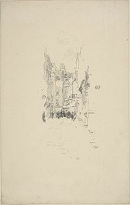 Kis udvar, Ruhavásár alkotó: James Abbott McNeill Whistler