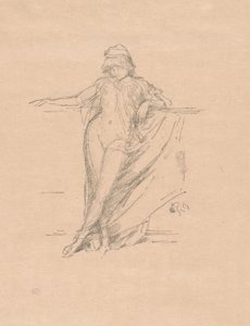 Kis drapériás figura, ferde alkotó: James Abbott McNeill Whistler