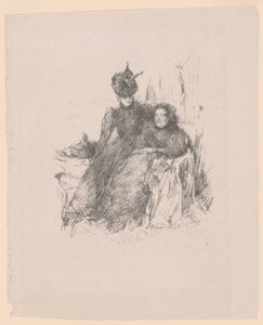 Anya és lánya [La Mère Malade] alkotó: James McNeill Whistler