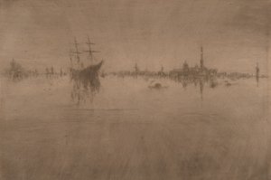 Nocturne, Velencéből, tizenkét rézkarc sorozat (az "első velencei készlet") alkotó: James Abbott McNeill Whistler