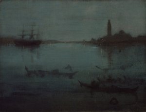 Nocturne kékben és ezüstben: a lagúna, Velence alkotó: James McNeill Whistler