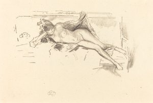 Akt modell, fekvő alkotó: James Abbott McNeill Whistler