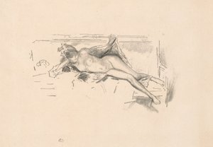 Akt modell, fekvő alkotó: James Abbott McNeill Whistler