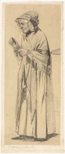 Vénasszony kendőben és sapkában alkotó: James Abbott McNeill Whistler