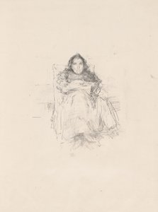 Portrétanulmány: Mrs. Philip, No. 3 (recto) Portrétanulmány: Geneviève Mallarmé (verso) alkotó: James Abbott McNeill Whistler