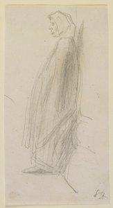 Profilvázlat egy álló öregasszonyról alkotó: James Abbott McNeill Whistler