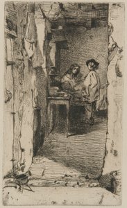 Rag Pickers, Mouffetard kerület, Párizs alkotó: James Abbott McNeill Whistler
