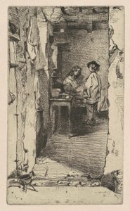 Rag Pickers, Mouffetard kerület, Párizs alkotó: James Abbott McNeill Whistler