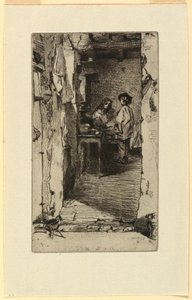 Rag Pickers, Mouffetard kerület, Párizs alkotó: James Abbott McNeill Whistler