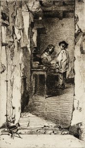 Rongyszedők, Mouffetard negyed, Párizs alkotó: James McNeill Whistler