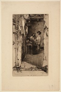 Rongyszedők, Quartier Mouffetard, Párizs alkotó: James McNeill Whistler