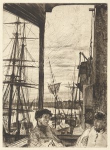 Rotherhithe (Wapping), a Temze díszletéből (Tizenhat rézkarc sorozat a Temzéről és más témákról) alkotó: James Abbott McNeill Whistler