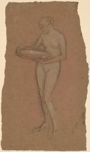 Álló, tálat tartó női akt [rekto] alkotó: James Abbott McNeill Whistler