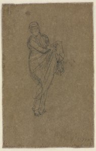 Álló nő, aki felemeli a ruháját (hátoldal) alkotó: James McNeill Whistler