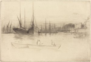 Gőzhajók a Tower előtt alkotó: James McNeill Whistler