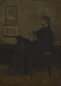 Tanulmány a "Szürke és fekete elrendezés, No. 2: Thomas Carlyle portréja" című alkotáshoz.