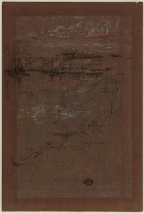 Naplemente, piros és barna színben alkotó: James Abbott McNeill Whistler