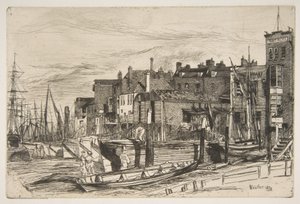 Temzei rendőrség, Wapping Wharf alkotó: James McNeill Whistler