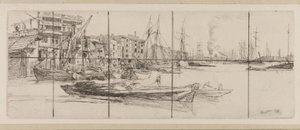Temze raktárak alkotó: James Abbott McNeill Whistler