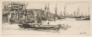 Raktárak a Temze partján alkotó: James McNeill Whistler