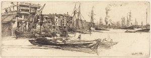 Raktárak a Temzénél alkotó: James McNeill Whistler