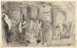 The Forge, a Temze díszletéből (Tizenhat rézkarc sorozat a Temzéről és más témákról) alkotó: James Abbott McNeill Whistler