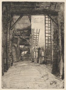 A mészégető, a Temze díszletéből (Tizenhat rézkarc sorozat a Temzéről és más témákról) alkotó: James Abbott McNeill Whistler