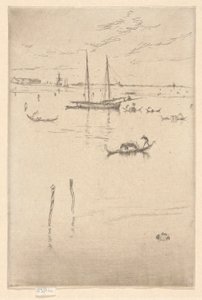A kis lagúna az első velencei díszletből (Velence, Tizenkét rézkarc sorozat) alkotó: James Abbott McNeill Whistler