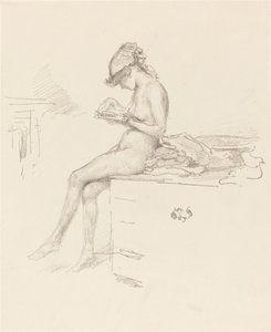 A kis aktmodell, olvasás alkotó: James Abbott McNeill Whistler