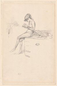 A kis aktmodell, olvasás alkotó: James Abbott McNeill Whistler