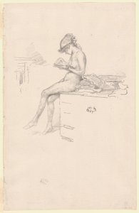 A kis aktmodell, olvasás alkotó: James Abbott McNeill Whistler