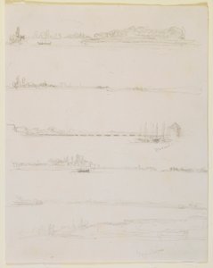A Rajna, Worms és Oppenheim közelében alkotó: James Abbott McNeill Whistler