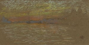 A Riva – Naplemente: Piros és arany alkotó: James McNeill Whistler