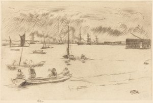 A Temze Erith felé alkotó: James McNeill Whistler
