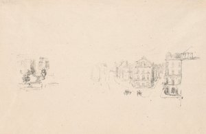 Két próbavázlat: A. Grand Rue, Dieppe; B. Egy belső alkotó: James Abbott McNeill Whistler