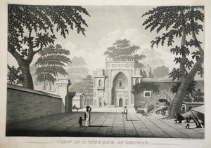 Kilátás egy mecsetre a Chunarban, kocsmában. 1810-es metszet. alkotó: James Moffat