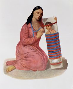 Chippeway anya és gyermeke, 1826, illusztráció az „Észak-Amerikai indián törzsek 1. kötetéből”, Thomas L. McKenney és James Hall, pub, John Grant