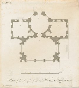 Weston-under-Lizard – Diana temploma: metszet, nd [c 1765-1770] (nyomtatás)