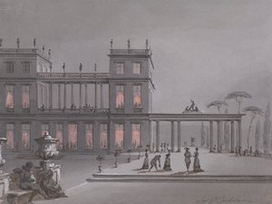Egy olasz ünnepség: figurák a Palazzo teraszán