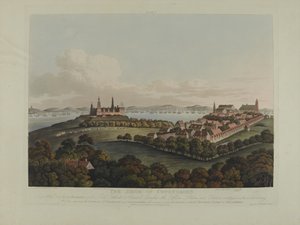 Dánia 1807: Koppenhága ostroma, metszett Robert Pollard (1792-1867) és Joseph Constantine Stadler (1780-1812) 1807-ben megjelent (színes akvatinta)