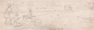Bottom Fishing a Totten Mill közelében (grafit papíron) alkotó: James Pollard